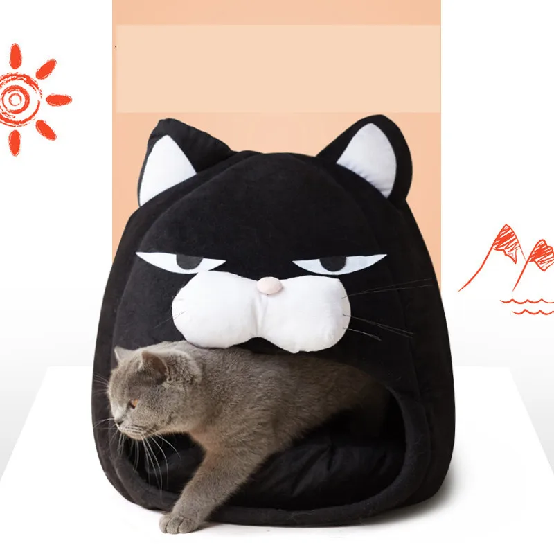 

Angry Cat Dog Bed Cat House For Small Medium Dogs Warm Pet Puppy Mongolian Yurts Chihuahua Totoro Bed Dog Mat Cat Kennel