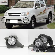 JanDeNing Автомобильные противотуманные фары для TOYOTA HILUX VIGO 2005-2007 прозрачная передняя противотуманная фара крышка отделка Замена Монтажный комплект(одна пара