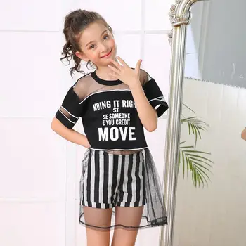 

Children's Clothing Girls Summer Baby Summer Casual Mesh Dress Children's Wear Shirt + Shorts Girls Ruffle Outfits