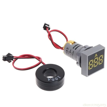 

10pcs/Lot AC 22mm Digital Display Ampermeter With CT Monitor Current Indicator Light Ammeter Tester 1-100A Ampere Meter