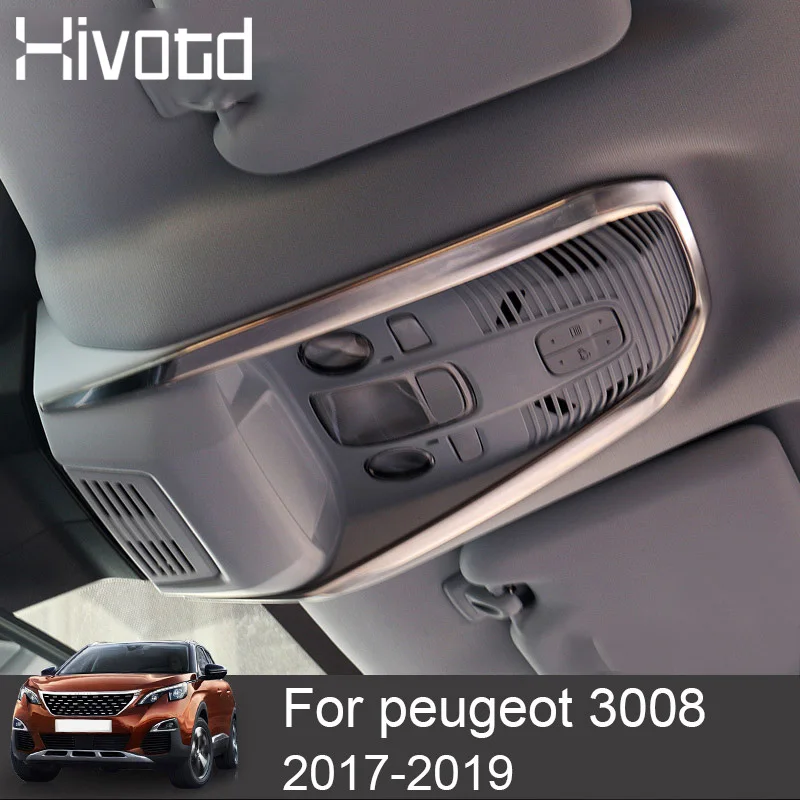 Hivotd для peugeot 3008 GT/5008 GT- из нержавеющей стали, светильник для чтения спереди и сзади, декоративная рамка, аксессуары