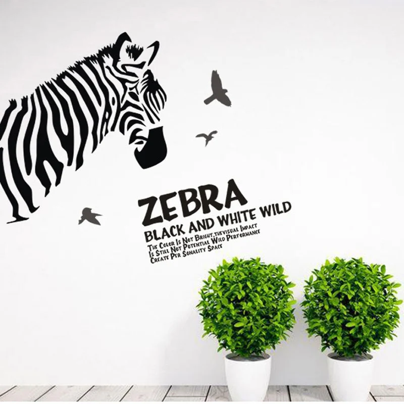 1 Pcs Sketsa Zebra Hewan Poster Mural Decals Dinding Stiker