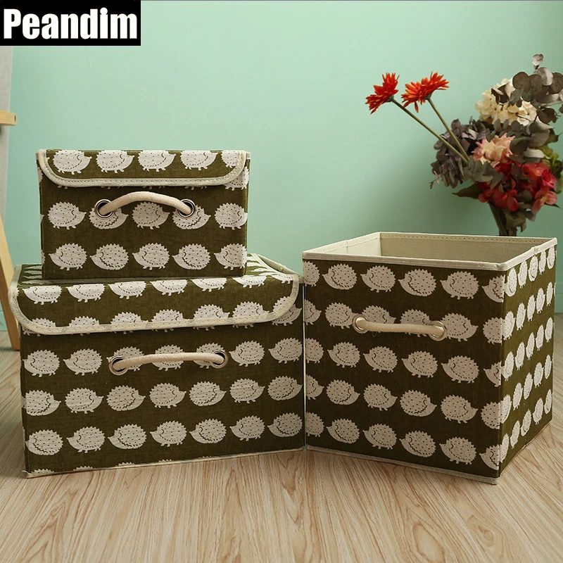 Buy PEANDIM Large 3pcs/set Bedding Storage Box Cotton