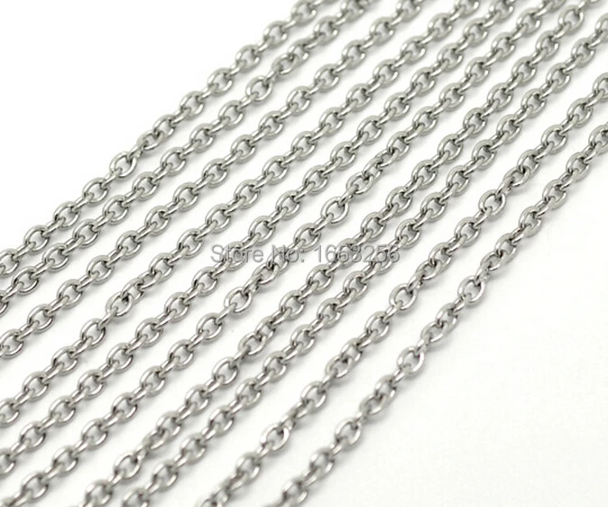 Cadena de eslabones de inoxidable 316l, lote de 10 fina, 2mm, nuevo diseño, fuerte O cadena de joyería encontrar/marcar, venta al por mayor, DIY|jewelry europe|jewelry visesteel bars for