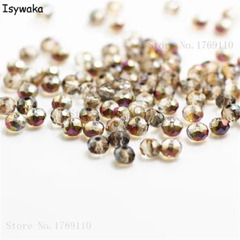 

Isywaka New Colors 4mm 145pcs Rondelle Austria faceted Crystal Glass Beads Loose Spacer Round Beads Jewelry Making