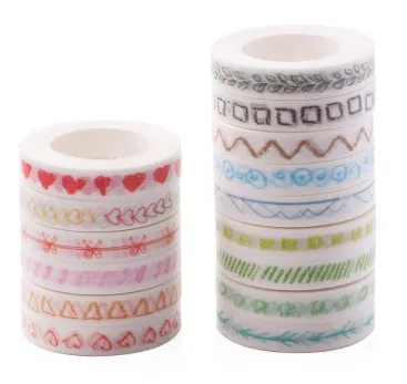 

AC-8mm*10m red heart green tree 15 types diy washi adhesive tape(1piece)