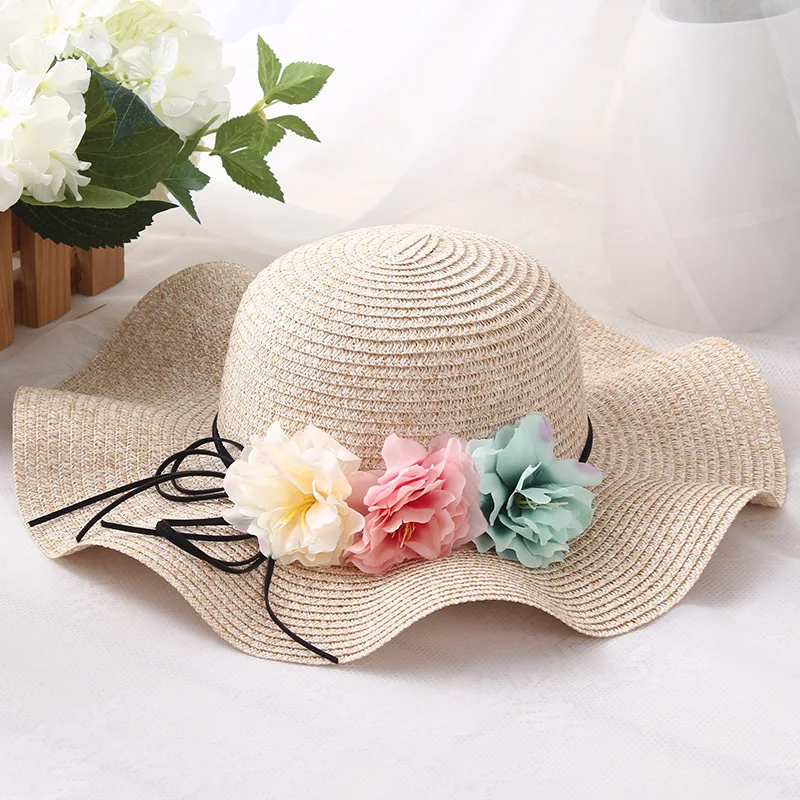 Родитель-ребенок для женщин летние Защита от солнца на пляже складной Sunhat Корейская версия цветок кепки Спайк клейкая лента шляпа - Цвет: khaki