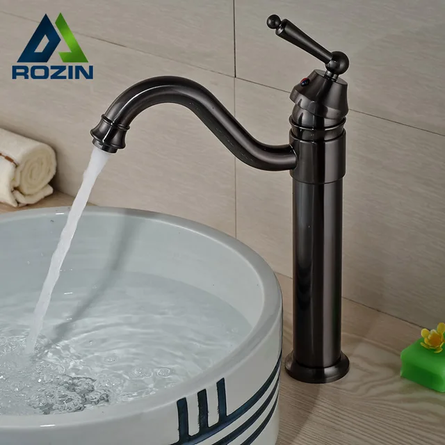 Luxury Long Neck Bathroom Sink Vessel Faucet One Hole Single Handle Luxury Long Neck Bathroom Sink Vessel Faucet One Hole Single Handle Basin Mixer Tap Oil Rubbed