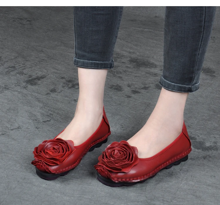 Retro Feminino 2019 Outono Suave Mãe Apartamentos Loafer