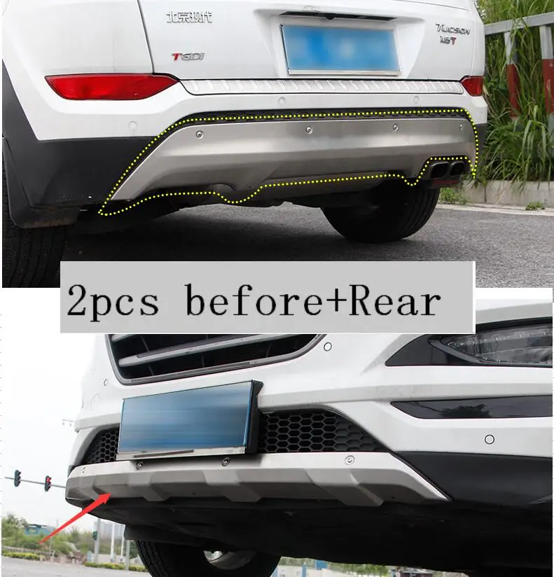 lane legend case For Hyundai Tucson 2015 2017 Stainless Steel Front Rear Bumper Protector accessories car