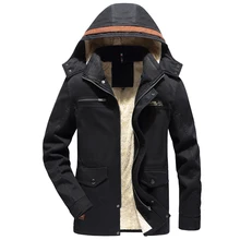 SRTM Men Cotton Coat Thicken Hooded Multi-Pocket Winter Jackets Male Windproof Fleece Jacket 2019 New Casual Fashion Large Size drawstring waist letters embroidered multi pocket hooded long sleeves thicken coat for men