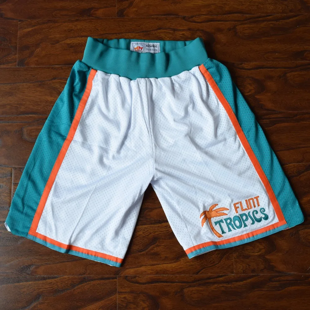 

MM MASMIG Semi Pro Flint Tropics Basketball Shorts Stitched White S M L XL XXL