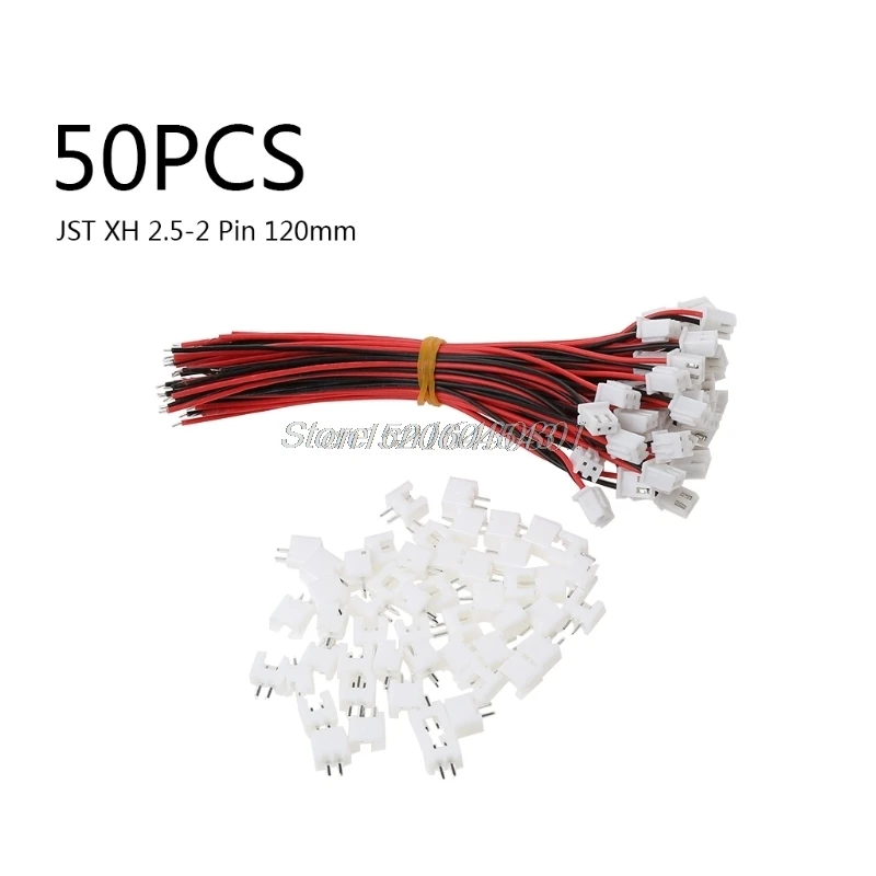 

50 Sets JST XH 2.5-2 Pin Battery Connector Plug Female & Male with 120MM Wire New R16 Drop ship