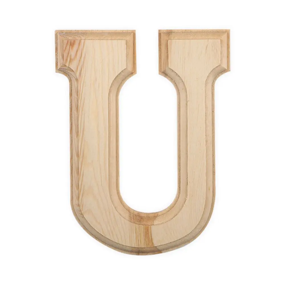 Wholesale 15cm High Wood Wooden Letters A To Z Alphabet Birthday Gift Bridal Wedding Party Home Decorations Freestaning Letter - Цвет: U