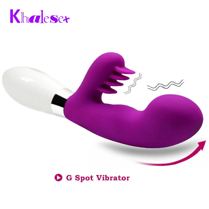Khalesex Silicone 10 Speed Dual Vibrators Vagina Clitoris Intimate Finger G Spot Massage font b Dildo