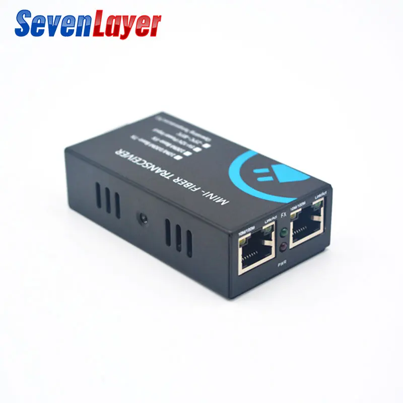 Медиа конвертер 2 RJ45 1 SC 10/100 м коммутатор для высокоскоростной сети Ethernet 20 км мини