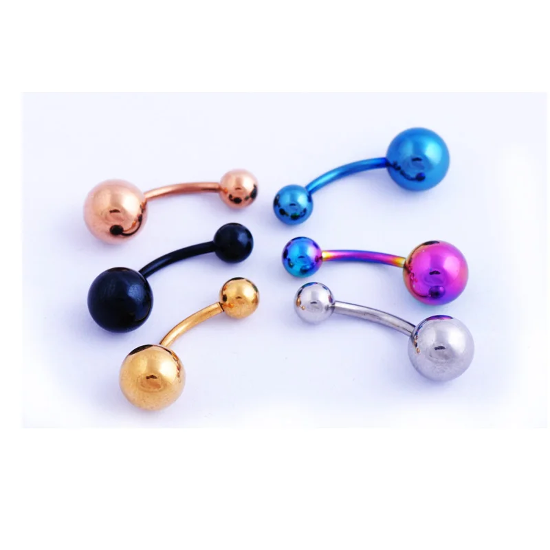 

5mm/8mm Ball belly ring surgical stainless steel ball barbell belly navel ring button body Jewelry navel piercing 1pcs