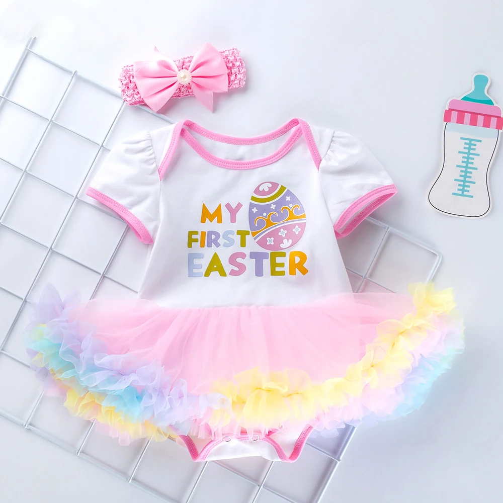 

Newborn Girl Baby Birthday Party Dress Summer Cotton Kids Clothes First 1st Birthday Christening Dresses for Toddler Girls