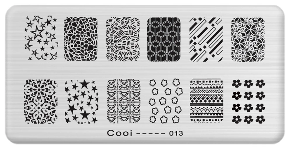 Pinpai Nail Stamping Plates Flower Geometric Heart Nature Series Nail Template Stamp Image DIY Nail Designs Manicure Stamp Plate