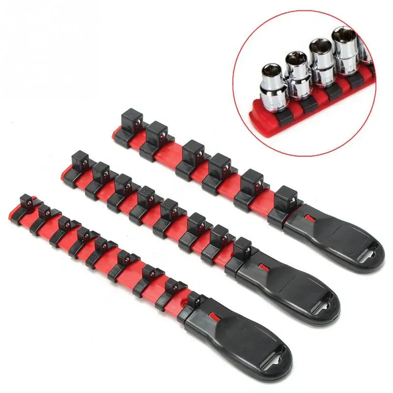 

New 3Pcs 1/4 3/8 1/2 inch wrench Socket Rack Drive Storage Rail spanner Tray Holder Shelf Organizer for home industrial garage