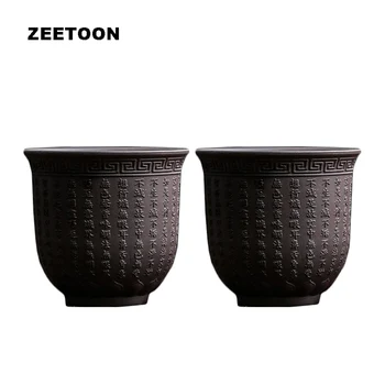 

100ml Heart Sutra Vintage Cup Handwork Natural Purple Clay Zisha Cups Teacup Master Water Mug Coffee Milk Mugs Container Decor