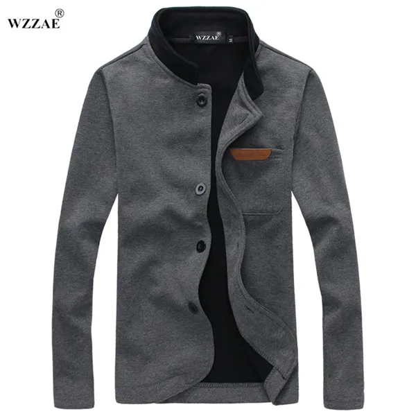 Мужская куртка размера плюс M-5XL, новинка, брендовая модная мужская куртка со стоячим воротником, осенняя и зимняя повседневная мужская флисовая куртка - Цвет: Dark Grey
