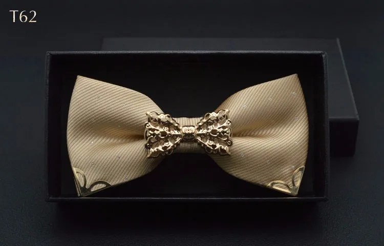 Новый бутик полые металлические украшения для свадьбы замужний Жених Мужская одежда для шеи бабочка узел в горошек галстук-бабочка