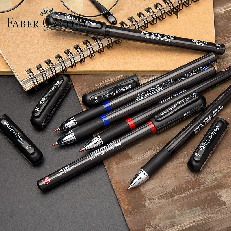 5 шт немецкая FABER-CASTELL супер настоящая гелевая ручка 0,38/0,5 мм черная Водонепроницаемая ручка для подписи