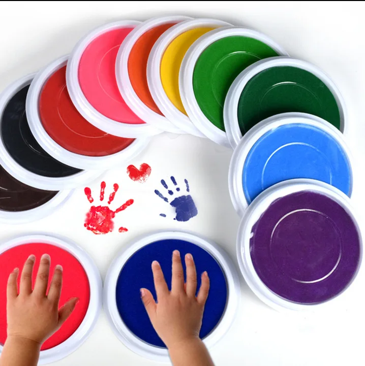 6 цветов, сделай сам, краска для пальцев, игрушка для рисования, цветная, для рукоделия, чернильная подушечка, красочные штампы, игрушка, граффити, краски, игрушки, нетоксичные