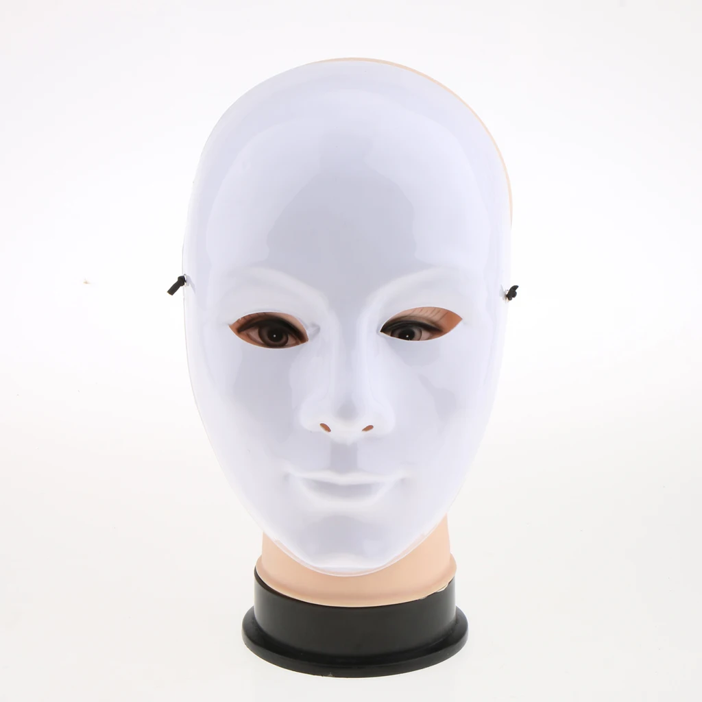 Unisex Hip-Hop GHOST DANCE Mask White Popping Face for Masquerade Ball Party Halloween Carnivals Adjustable Strap Mask 