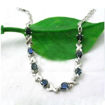 

2017 Real Qi Xuan_Free Mail Dark Blue Stone Elegant Bracelets_S925 Solid Silver Fashion Bracelets_Manufacturer Directly Sales