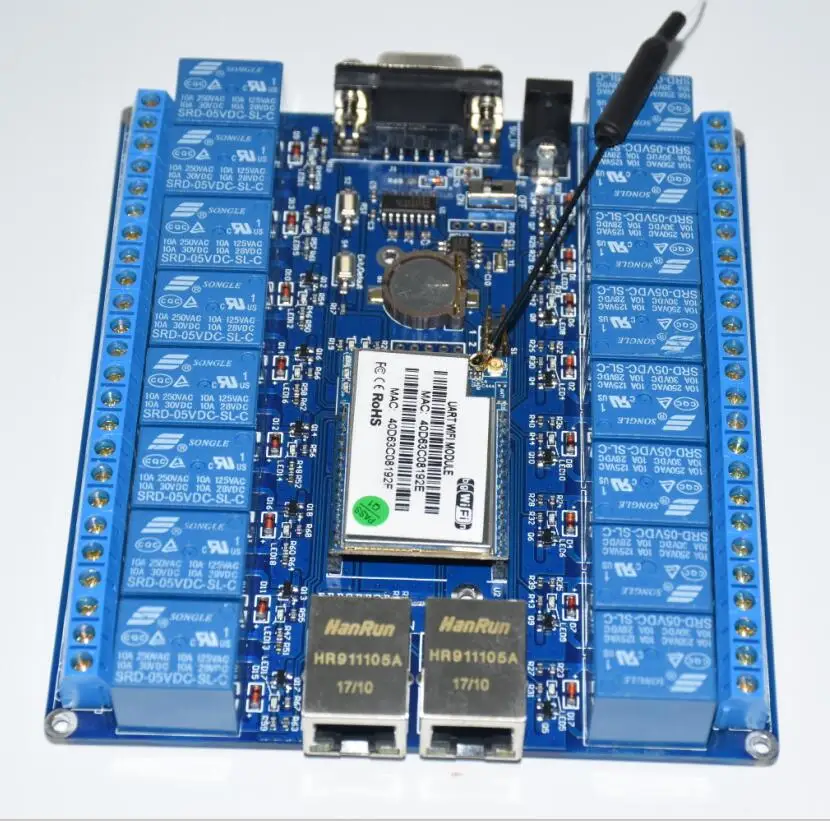 Умный дом автоматизация вещей Интернет RS232 RJ45 порт wifi релейный модуль Плата 16 каналов или 2ch реле p2p wifi антенна