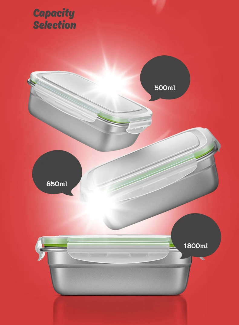 Stainless Steel Lunch Box with Cover SUS 304 Food container Keep fresh Lunch Box Inox Lunch box Bento lunch box micro onde (14)