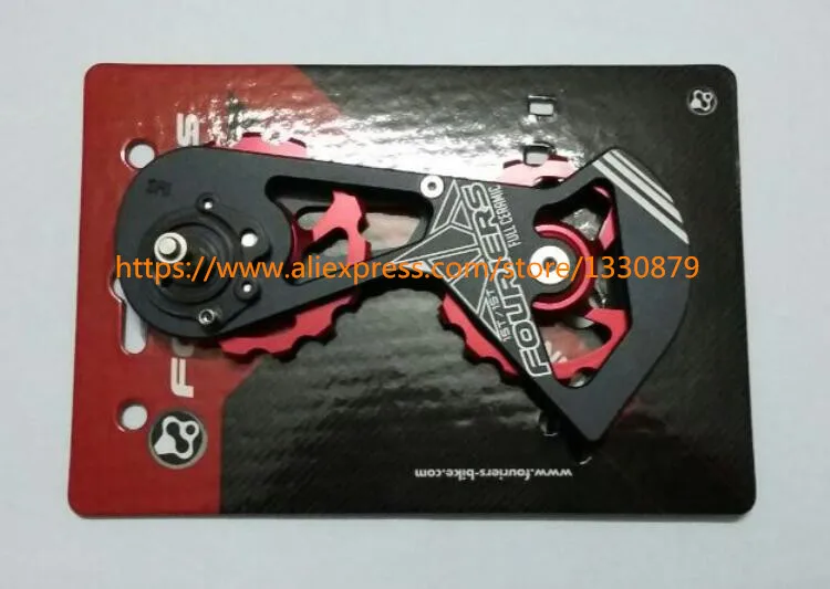 Poleas traseras de bicicleta de FOURIERS con rodamiento cerámico completo, transmisión de carretera de 15 T-15 T, uso rojo/fuerza/ RIVAL Poleas traseras de bicicleta de FOURIERS con rodamiento cerámico completo, transmisión de carretera de 15 T-15 T, uso rojo/fuerza/ RIVAL