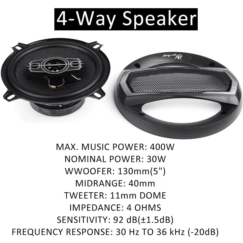 5 дюймов 400W 4 полосная автомобильная Коаксиальная Hi-Fi Динамик дверь автомобиля Авто бас аудио стерео супер Мощность аудио авто звук твитер