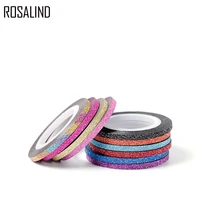 ROSALIND 10 рулонов матовый блеск ногтей полоскание ленты линии набор Разноцветные, для ногтей переводные наклейки 3 мм самоклеющиеся наклейки комплект