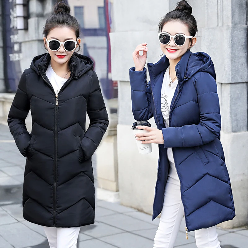 

New Long Parkas Female Jackets Winter Coat Thick Cotton Jacket Womens Warm Outwear Hooded Winter Jacket Women Plus Size S-6XL