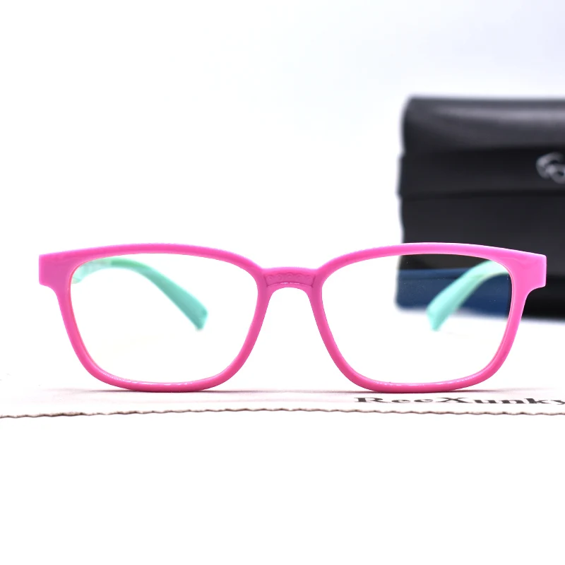 

Blue Light Blocking Kids Glasses TR90 Spectacles Anti Eyestrain UV Computer Children Eyewear Age 3-12 Non Prescription Lens Top