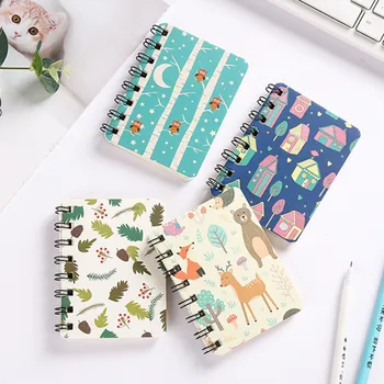

Kawaii fairy tale animal illustration Spiral notebook paper Cartoon notepads School Supplies Stationery Students Diary Memo pad