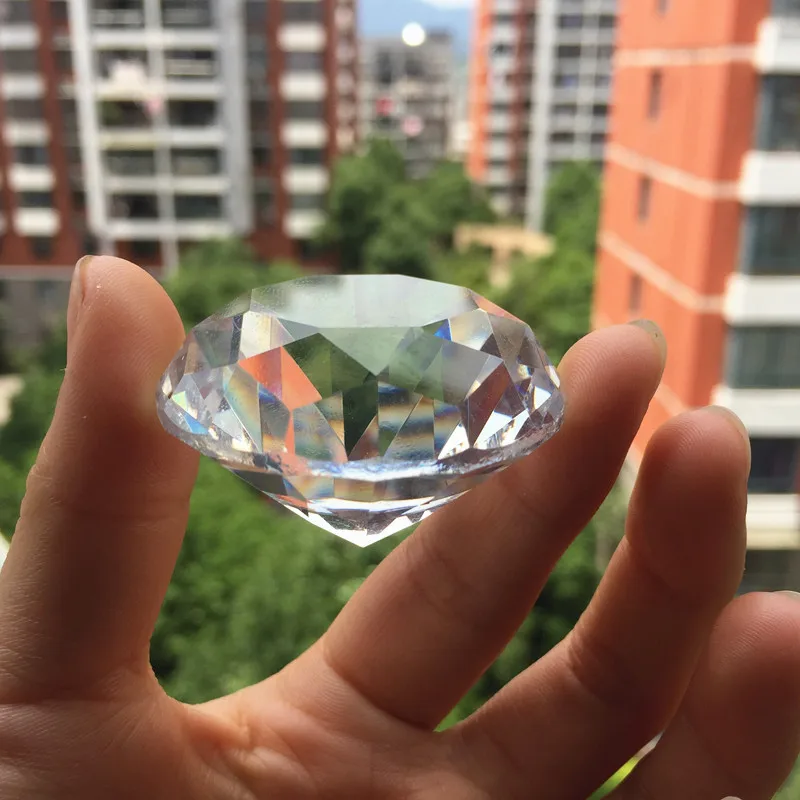 40 мм Прозрачный кристаллический алмаз пресс бумага стекло Fengshui ремесла домашние