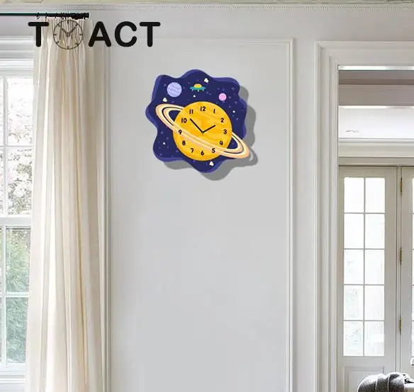 

Planet Wall Clock Children's Room Boy Wall Clocks Cartoon Decorative Hanging Watch Creative Home Mute Personalized Watches