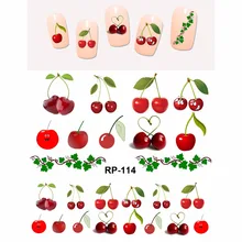 Искусство ногтей Красота наклейка на ногти водная наклейка слайдер мультфильм фрукты вишня клубника Виноград банан яблоко RP109-114