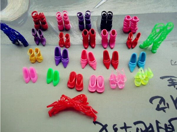 12 Paar bunte verschiedene Mode Puppe Schuhe Heels Sandalen für  KEW44 YG 