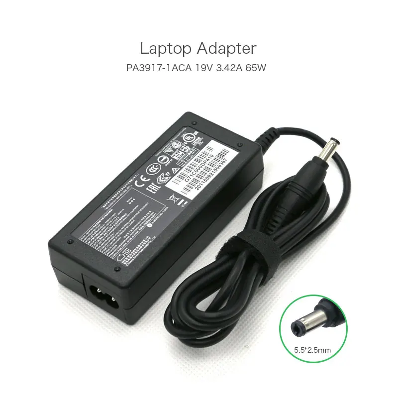 

Original 19V 3.42A 65W 5.5*2.5mm PA3917U-1ACA Laptop AC Adapter for TOSHIBA V85 N193 L25 L40 L30 L20 SATELLITE Laptop