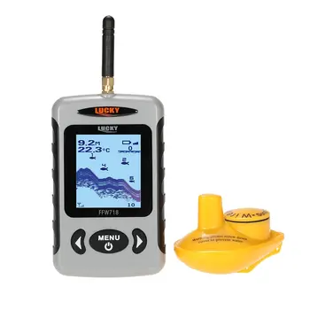 

Lucky FFW718 Wireless Fish Finder for Fishing Sonar Alarm Fishfinder 45M/135FT Depth River Transducer Sensor Depth Sonar #B4