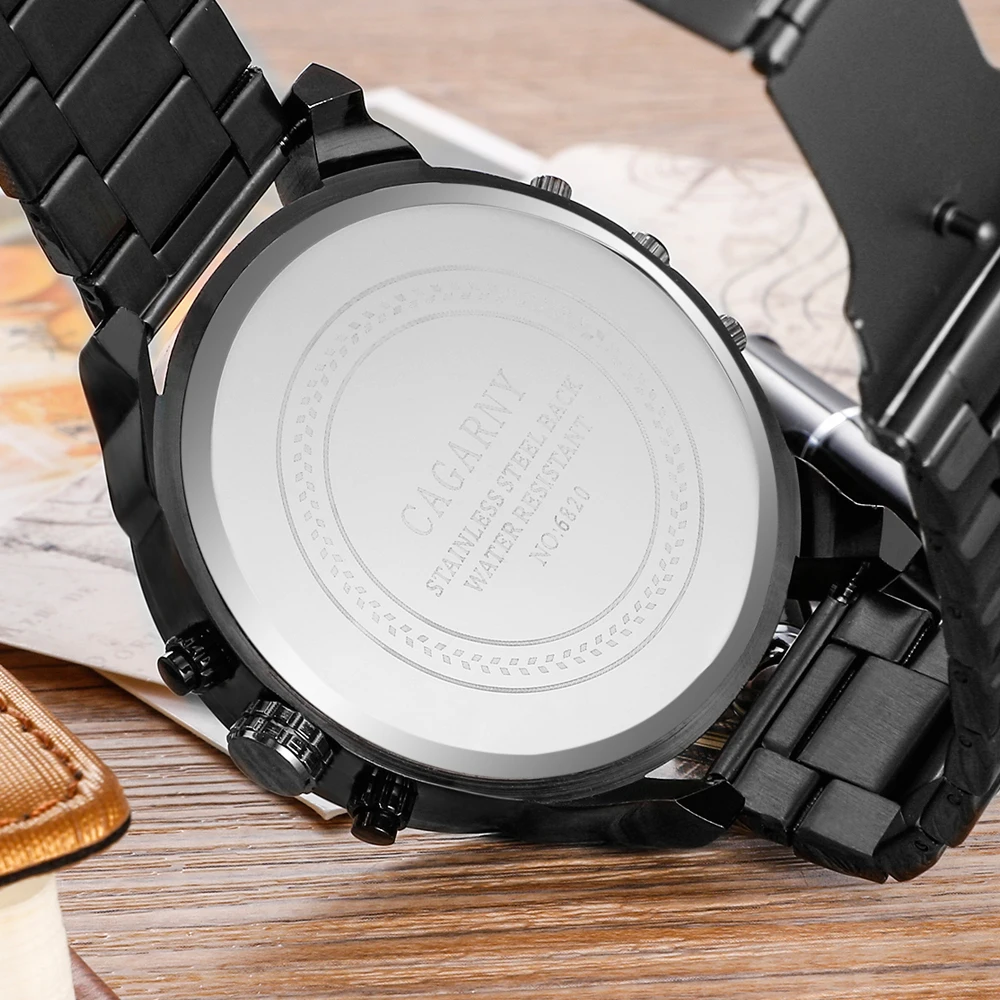cagarny mens watches quartz watch men dual time zones big case dz military style 7331 7333 7313 7314 7311 steel band watches free shipping (33)