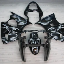 636 ZX-6r 2000-2002 обтекатель ZX6r 636 2002 набор для всего тела ниндзя ZX-6r 02 черный серебристый пламя тела Наборы