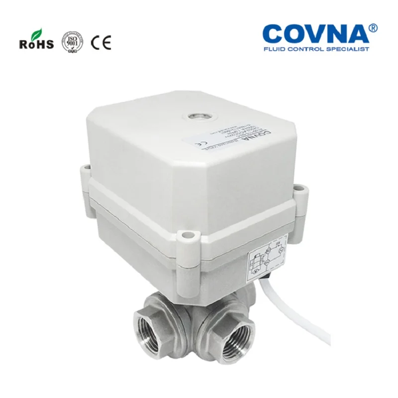 HK62-TS-15 Stianless стали электрический 3-ходовой шаровой