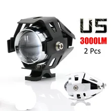2 pcs Waterproof Motorcycle LED Headlight 3000LM Motorbike LED Driving Fog Spot Head Light Lamp