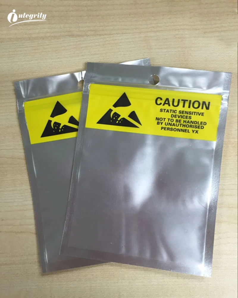 

INTEGRITY 1000pcs 10.5*15cm Waterproof Self Seal Anti static Shielding Storage Bag ESD zipper zip lock Anti-Static Packaging Bag